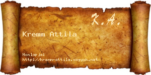 Kremm Attila névjegykártya